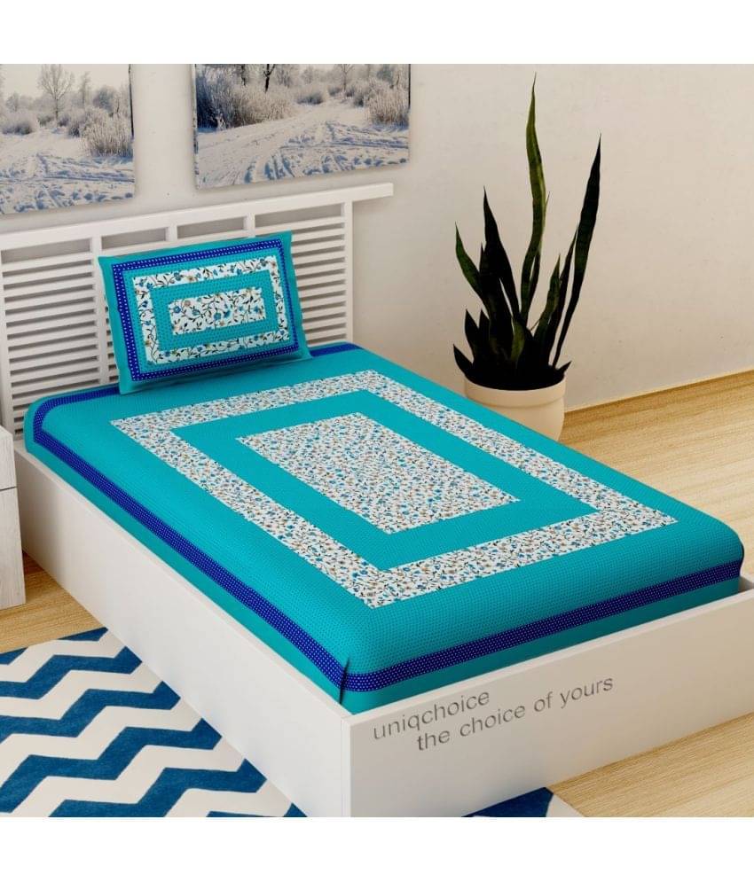     			Uniqchoice Cotton Single Bedsheet ( Turquoise )