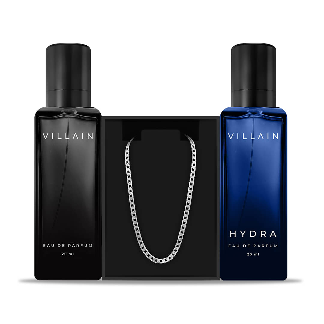 VILLAIN - Crew Combo Men's Classic & Hydra 20ml & Chain Eau De Parfum (EDP) For Men 3 ( Pack of 3 ) VILLAIN - Crew Combo Men's Classic & Hydra 20ml & Chain Eau De Parfum (EDP) For Men 3 ( Pack of 3 )
