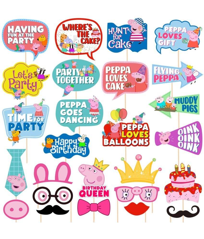     			Zyozi 26 Piece Peppa Pig Props Peppa Pig Party Props/Peppa Pig Birthday Props/Peppa Pig Photo Prop/Peppa Pig Props/Peppa Pig Theme Props