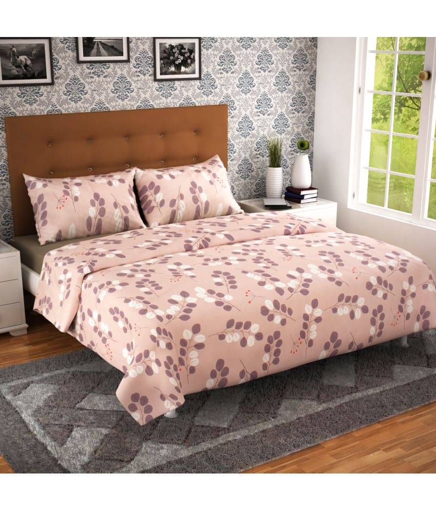     			elite india Glace Cotton Queen Bedsheet ( Beige )