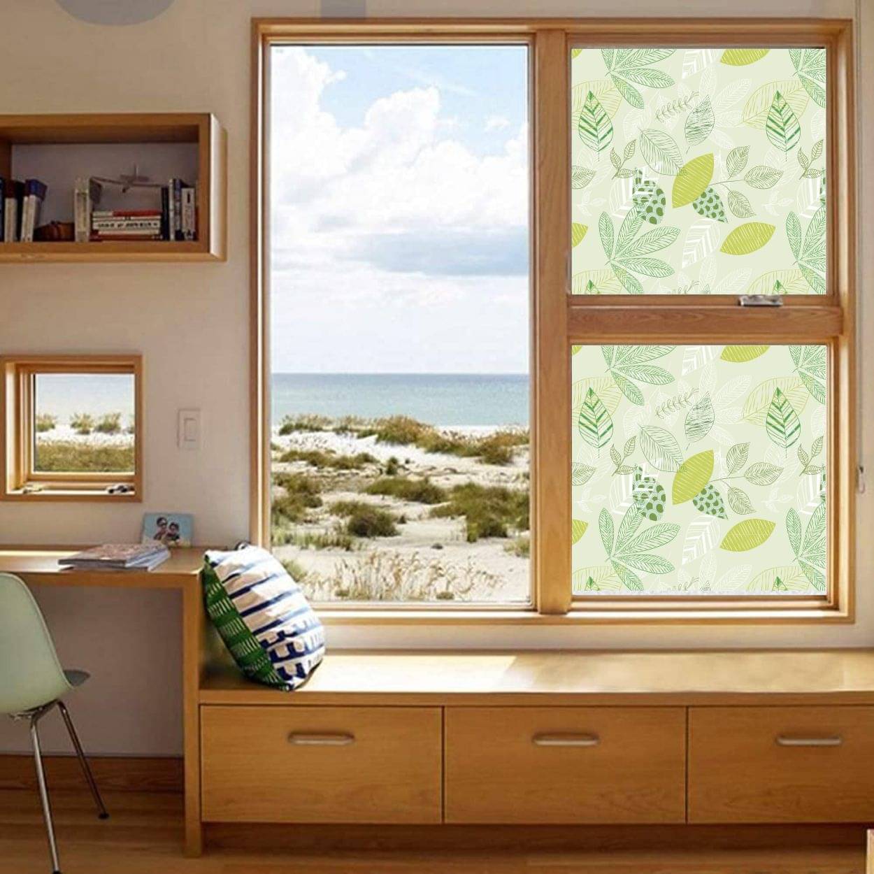     			Asmi Collection Printed Leaves Privacy Frosted Film Window Sticker ( 120 x 60 cms )