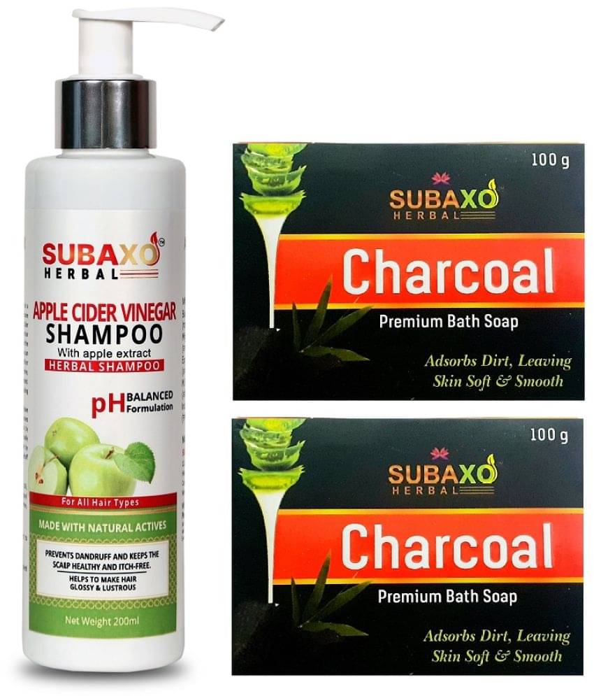 Herbal Apple Cider Vinegar Shampoo 200 Ml & Charcoal Soap 2 Pc Each 100 G     			Herbal Apple Cider Vinegar Shampoo 200 Ml & Charcoal Soap 2 Pc Each 100 G