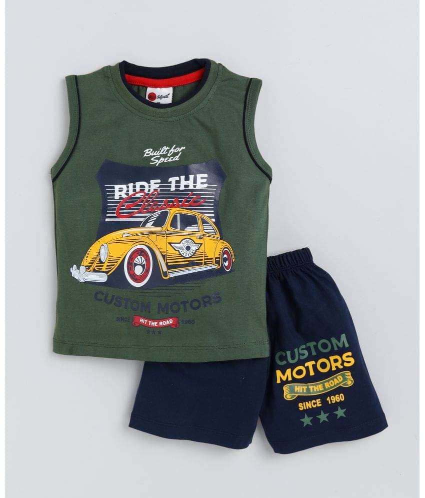 Mars Infiniti Pack of 1 Unisex for Baby Cotton T-Shirt & Shorts ( Green ) Mars Infiniti Pack of 1 Unisex for Baby Cotton T-Shirt & Shorts ( Green )