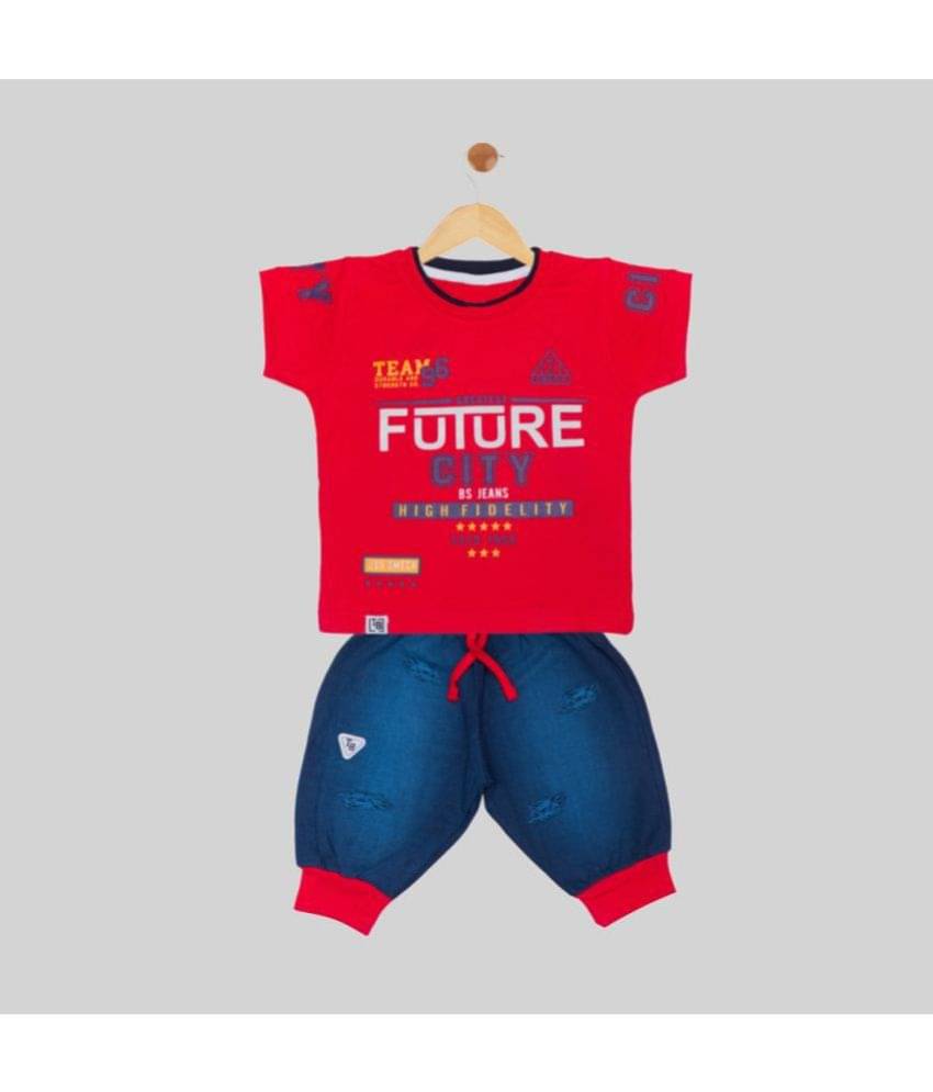 Mars Infiniti Pack of 1 Unisex for Baby Cotton T-Shirt & Shorts ( Multi )     			Mars Infiniti Pack of 1 Unisex for Baby Cotton T-Shirt & Shorts ( Multi )