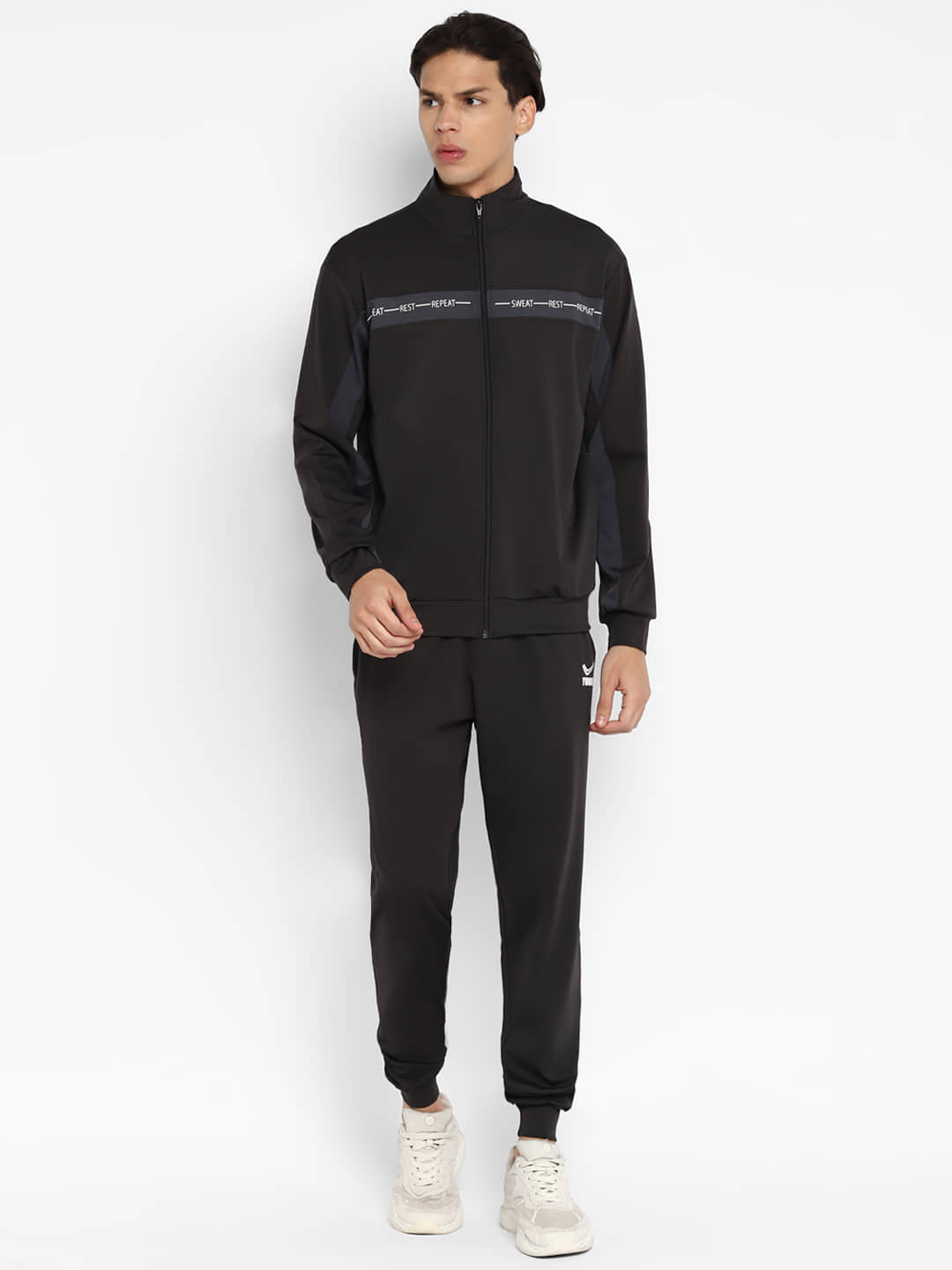 YUUKI - Black Polyester Regular Fit Printed Men's Sports Tracksuit ( Pack of 1 )