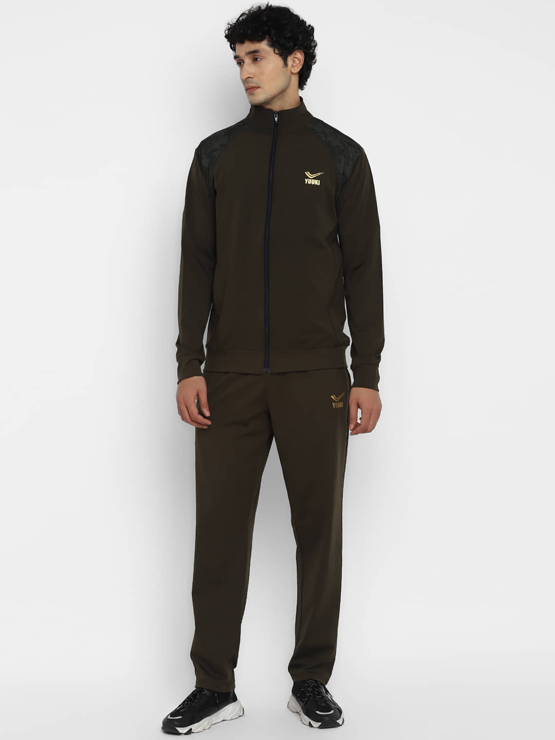 YUUKI - Olive Polyester Regular Fit Printed Men's Sports Tracksuit ( Pack of 1 )