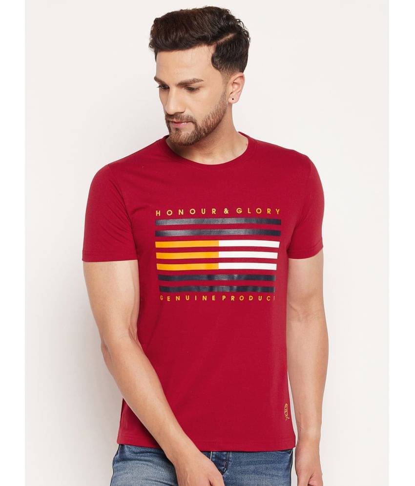 Duke Pack of 1 Cotton Blend Slim Fit Men's T-Shirt ( Red ) Duke Pack of 1 Cotton Blend Slim Fit Men's T-Shirt ( Red )