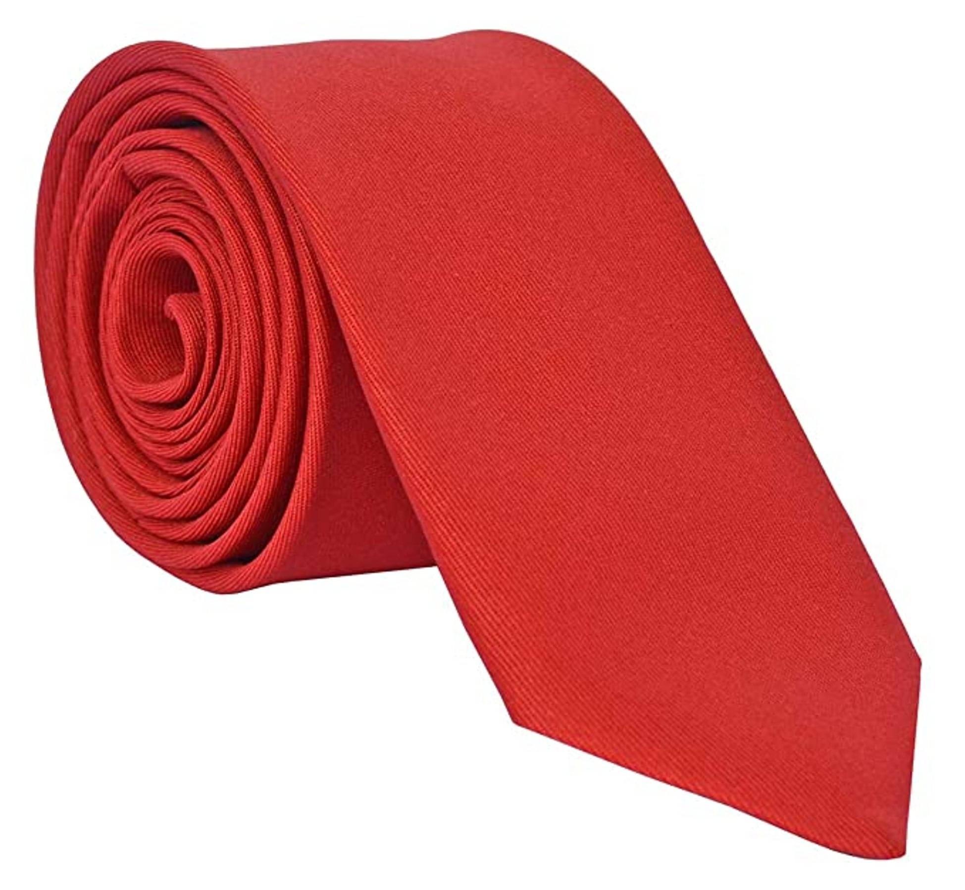     			PENYAN Red Plain Cotton Necktie