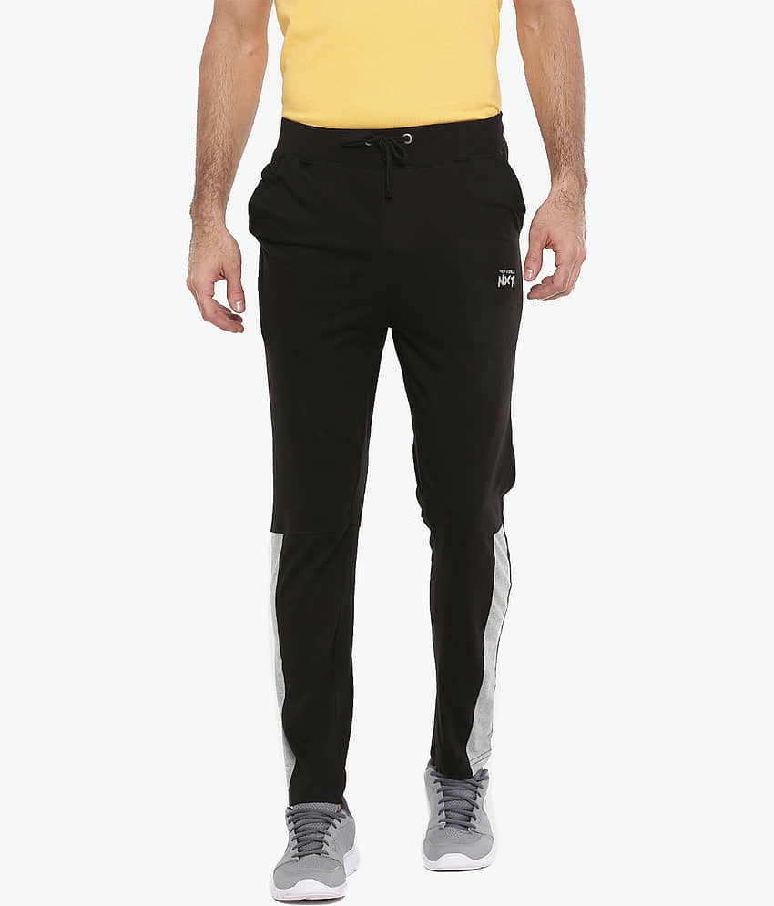 Force NXT - Black Cotton Men's Trackpants ( Pack of 1 ) - Track Pants | Buy online on ZillyBuy