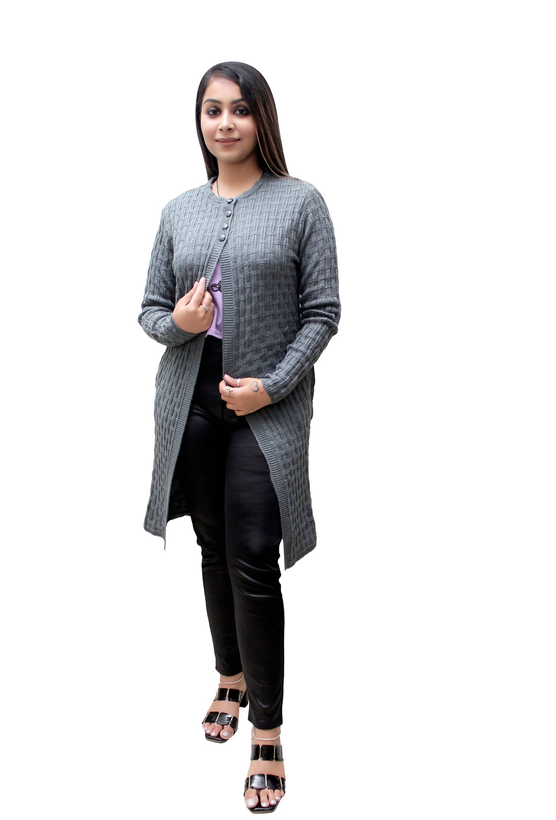 Hills Nylon Grey Buttoned Cardigans - Hills Nylon Grey Buttoned Cardigans -