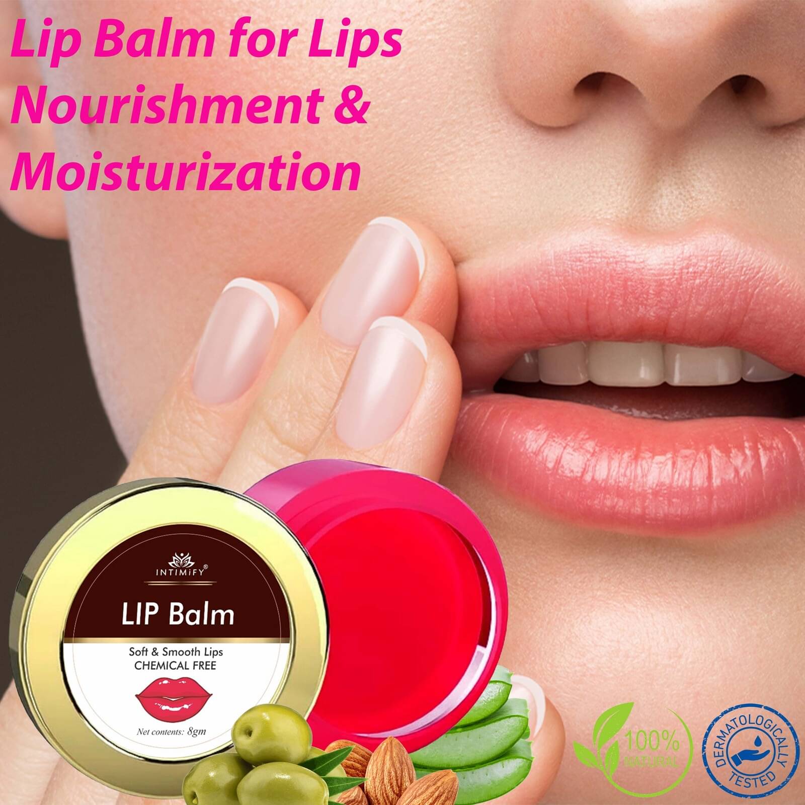     			Intimify Lip Balm, lip gloss, beetroot lip balm, lip balm women, lip balm men, 8 gm
