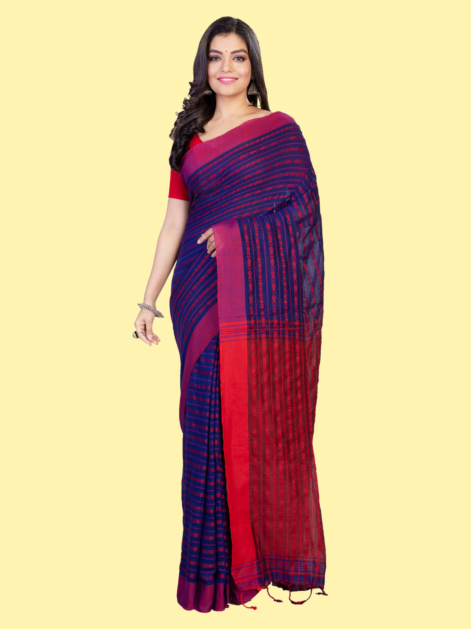 JMALL Cotton Blend Embroidered Saree With Unstitched Blouse Piece ( Blue ) JMALL Cotton Blend Embroidered Saree With Unstitched Blouse Piece ( Blue )