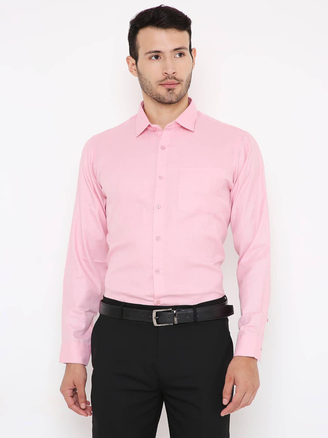Maharaja - Pink Cotton Blend Slim Fit Men's Formal Shirt ( Pack of 1 )