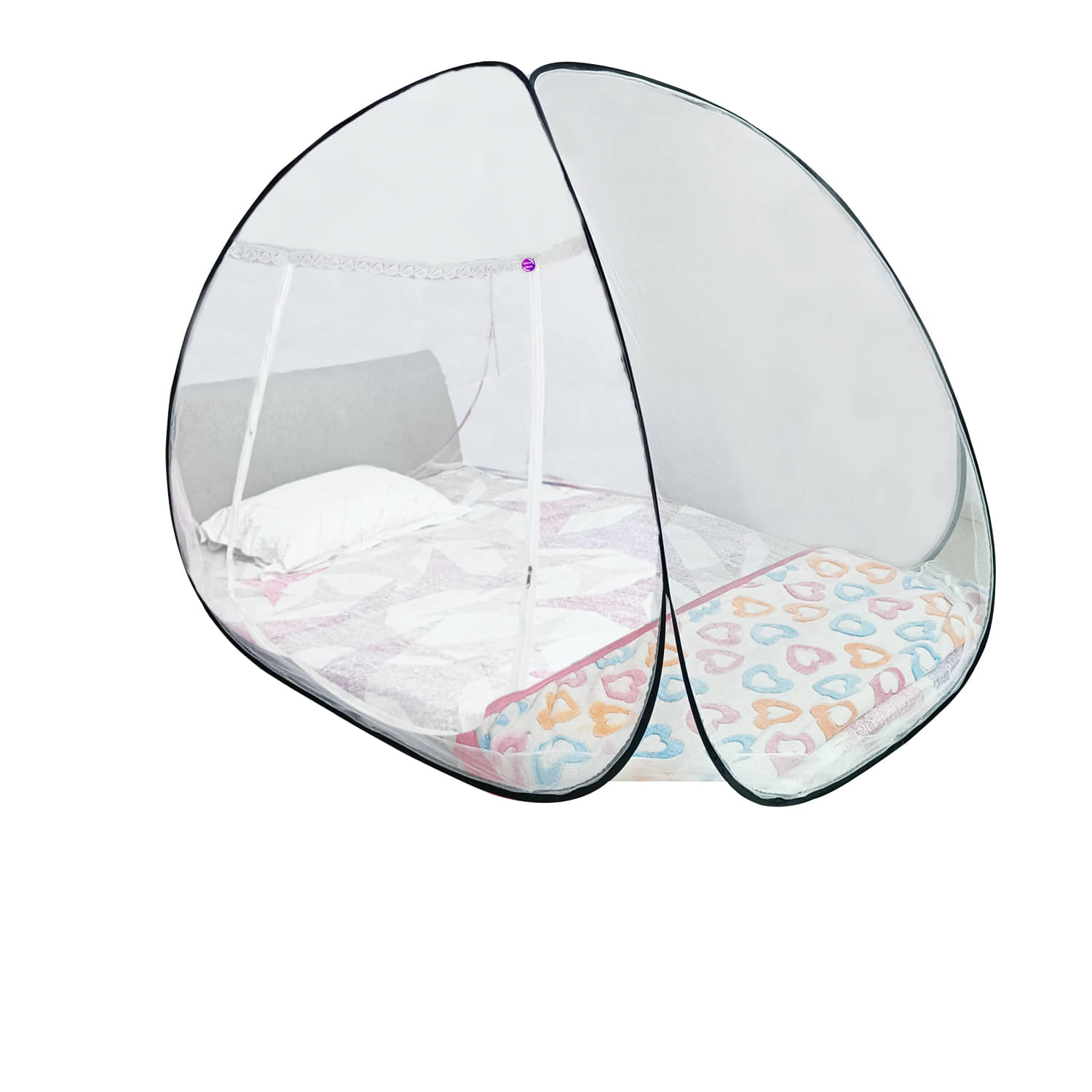 Silver Shine - Black Cotton Foldable Mosquito Net, Machardani ( Pack of 1 )