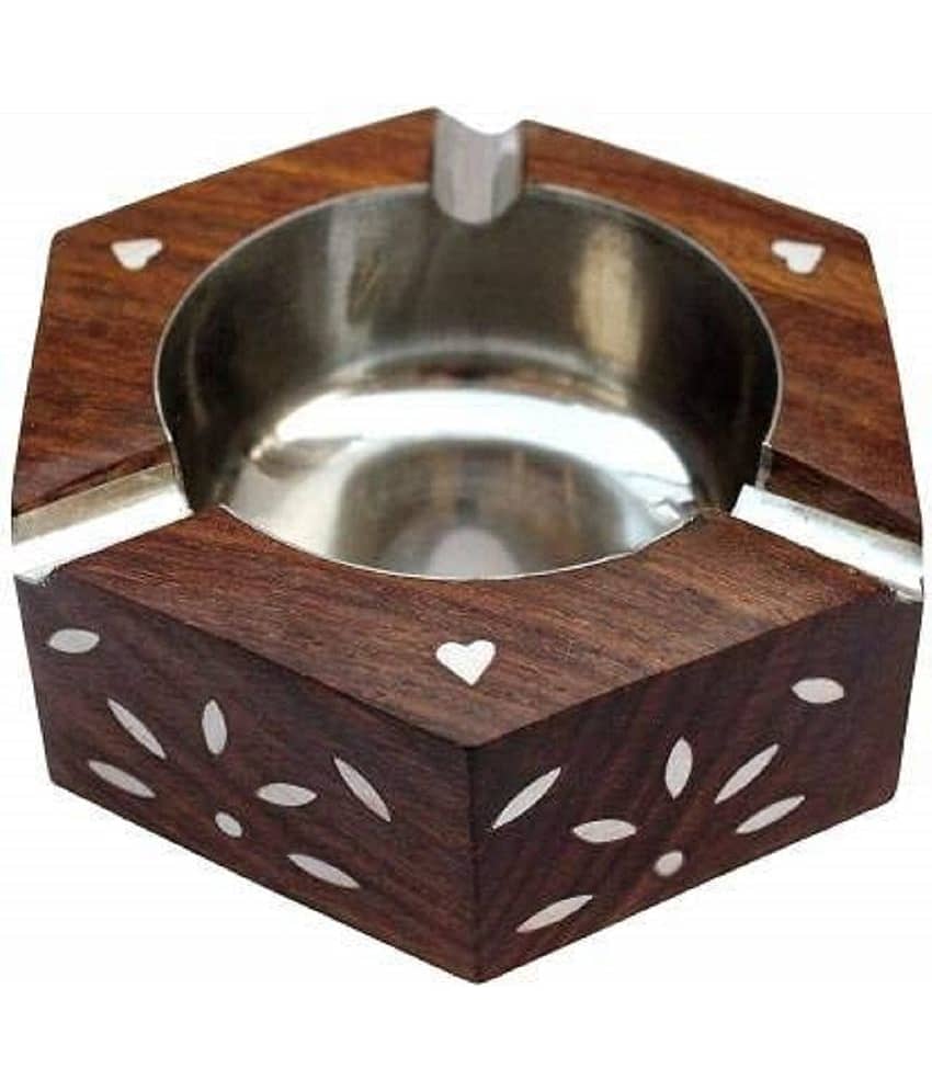 TFS Wood Ashtray/Hexagon Shape Ashtray for Creative Ashtray /for Home and Garden (Brown_3.7 Inch X 3.7 Inch X 0.9 Inch) - Cookware | Buy online on ZillyBuy
