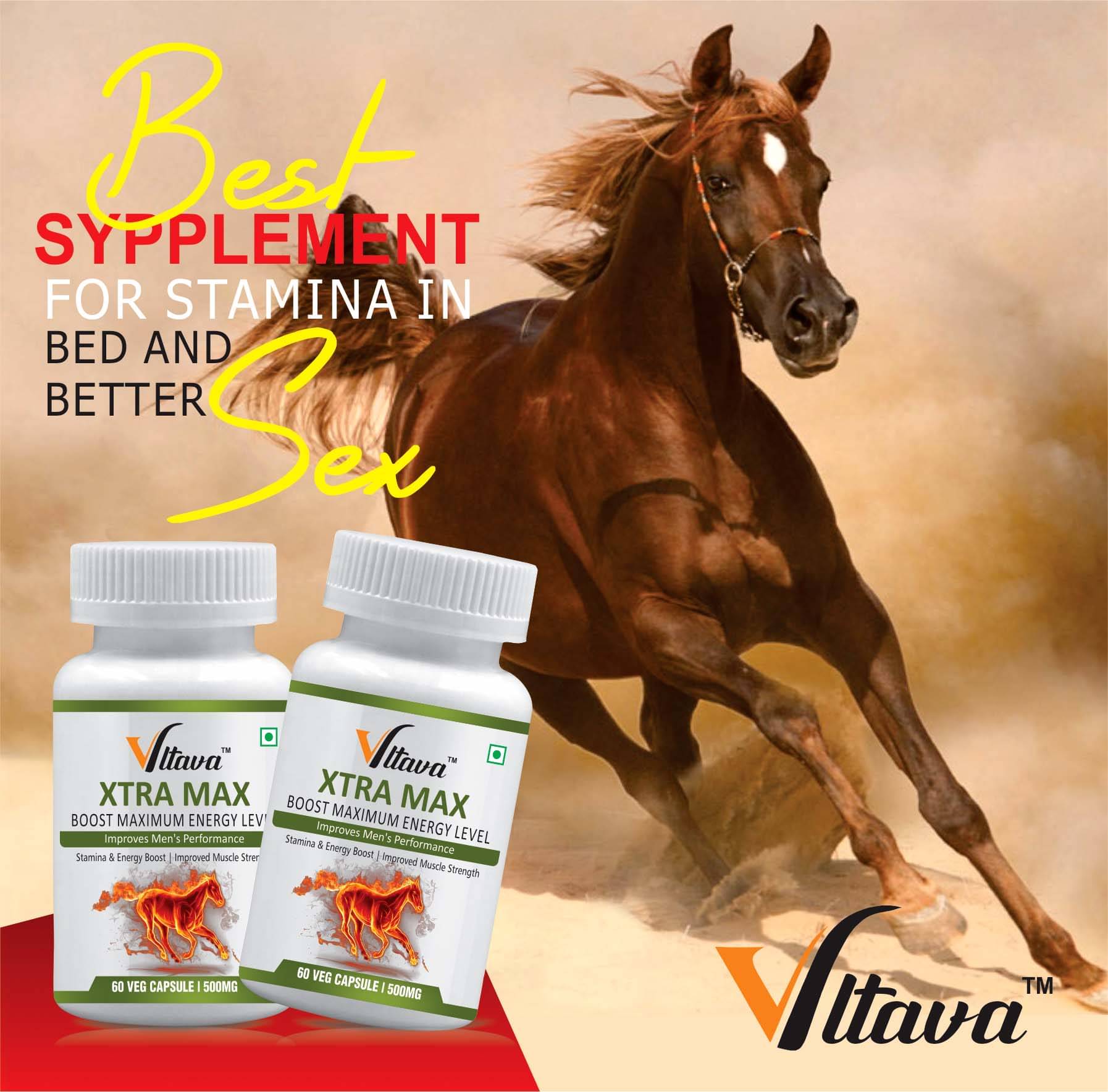 Vltava Xtra Max Capsules for Men, Natural Supplement for Stamina & Power 120 mg Unflavoured Minerals Capsule Pack of 2 Vltava Xtra Max Capsules for Men, Natural Supplement for Stamina & Power 120 mg Unflavoured Minerals Capsule Pack of 2