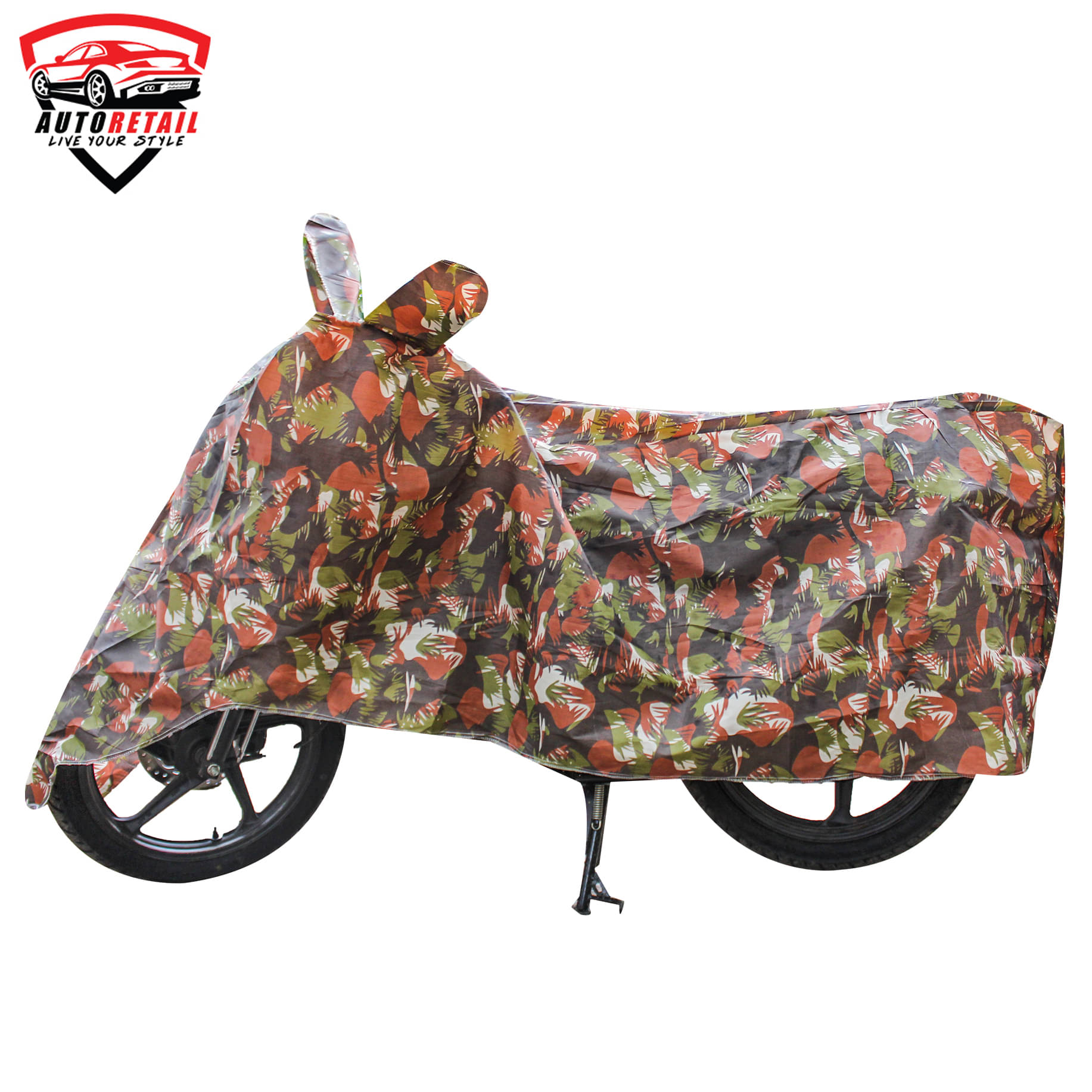     			AutoRetail - Jungle Dust Proof Two Wheeler Polyster Cover With (Mirror Pocket) for XCD 135 ( Pack of 1 )
