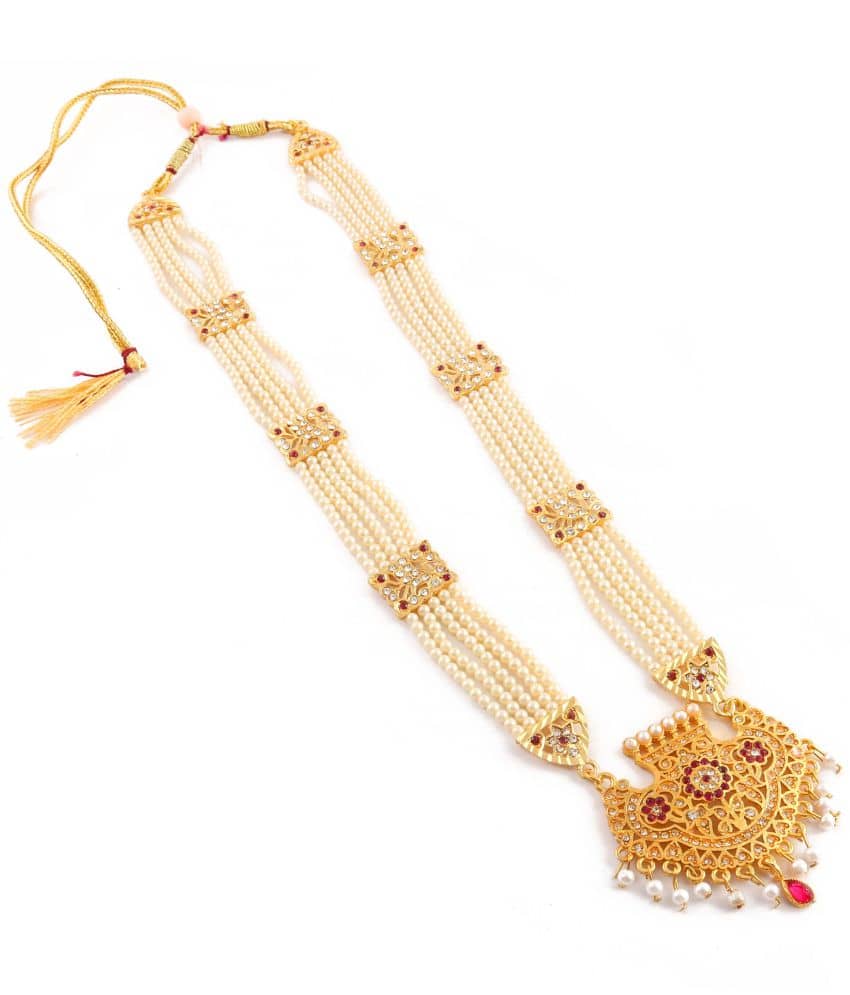 Jewar Mandi - Multicolor Brass Necklace ( Pack of 1 )