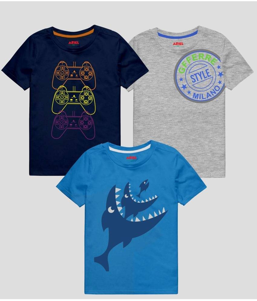     			Ariel Pack of 2 Boys Cotton Blend T-Shirt ( Multicolor )