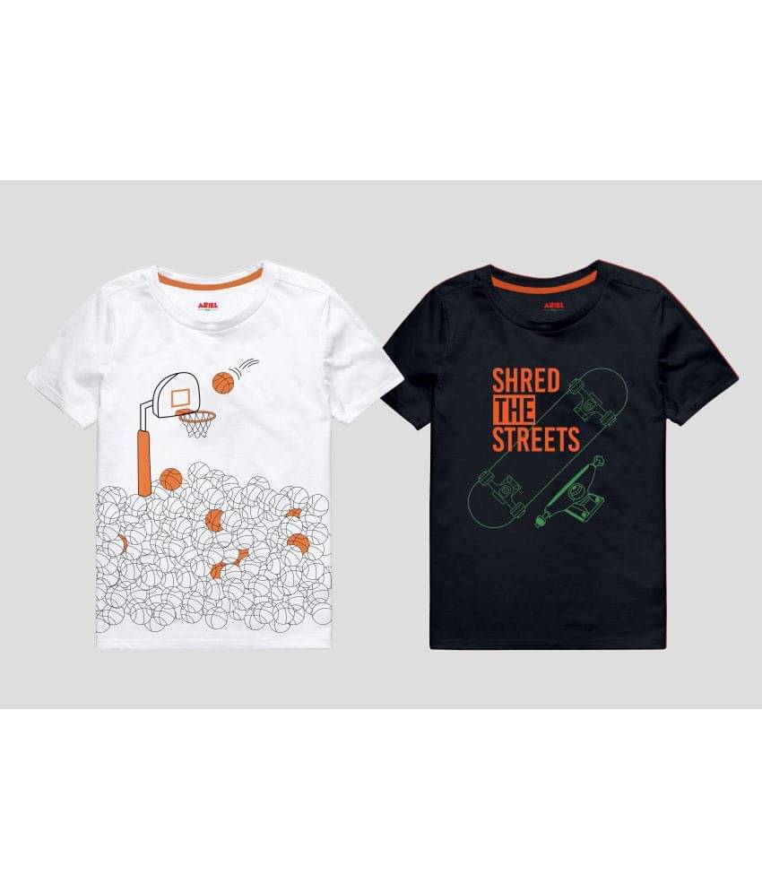     			Ariel Pack of 2 Boys Cotton Blend T-Shirt ( Multicolor )