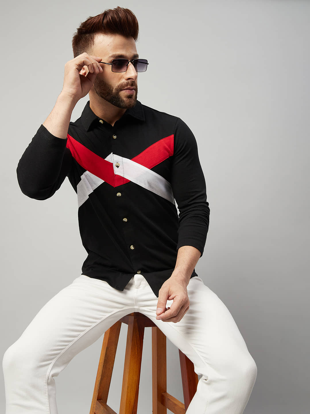 Gritstones - White Cotton Blend Regular Fit Men's Casual Shirt ( Pack of 1 )