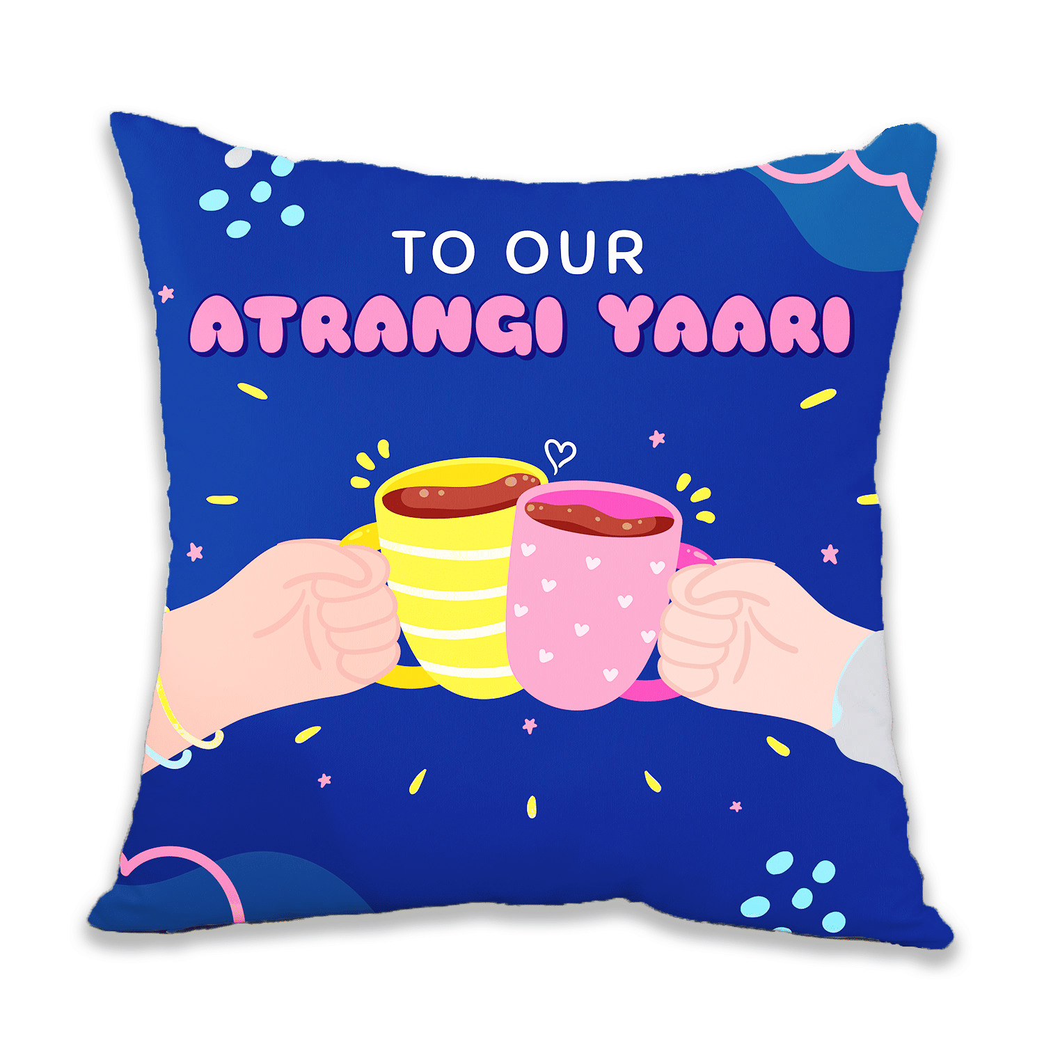 Ros - Navy Blue Gifting Printed Cushion     			Ros - Navy Blue Gifting Printed Cushion