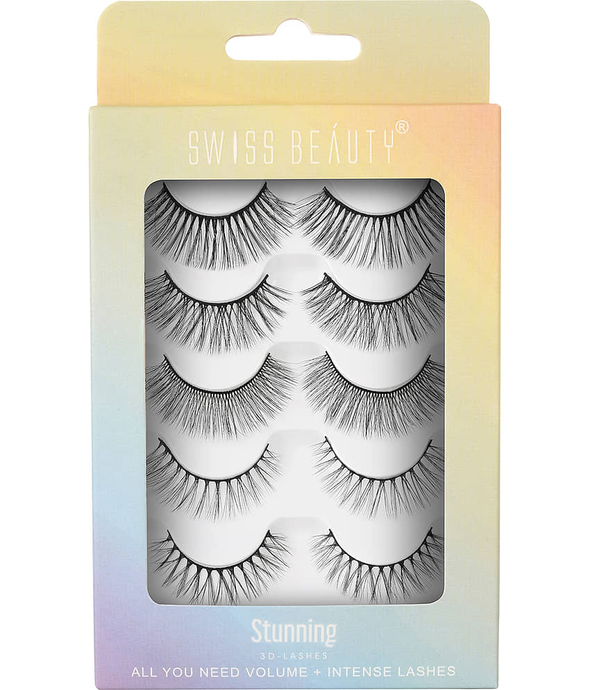 Swiss Beauty 3D-Lashes - (Stunning Set of 5) - Makeup - Eyes | Buy online on ZillyBuy