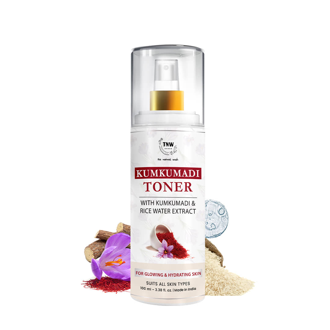 TNW - The Natural Wash Controlling Kumkumadi Toner With Rice Water Extracts Forglowing Skin, 100Ml
