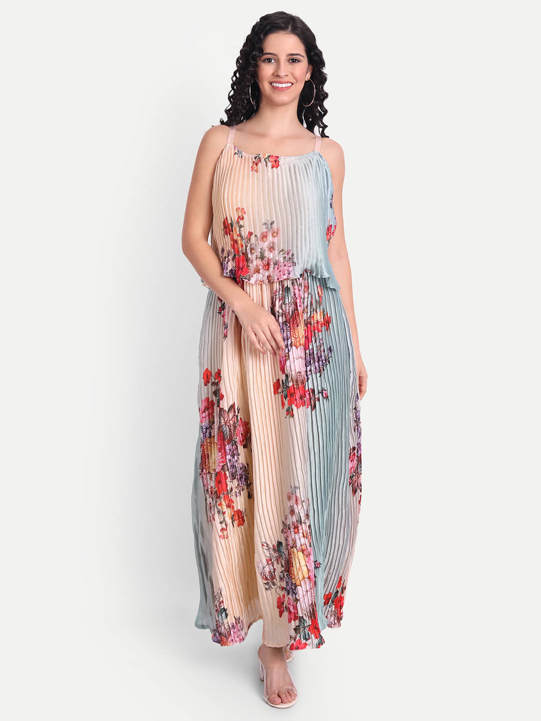     			AARSHYA Women Crepe Printed A-line Dress ( Cream )