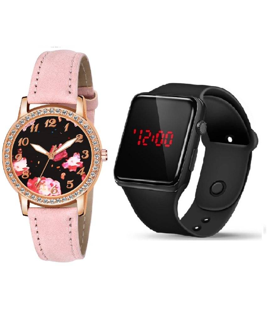     			Cosmic - Pink Leather Analog Womens Watch