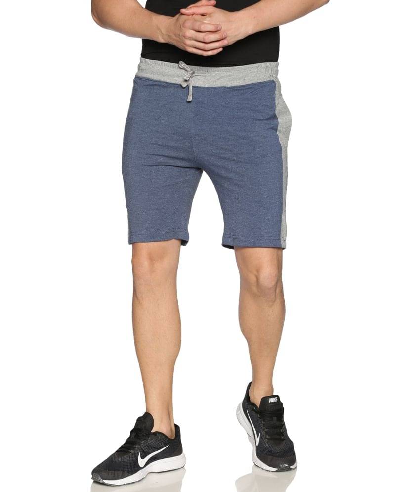Dollar Athleisure - Blue Cotton Men's Shorts ( Pack of 1 )     			Dollar Athleisure - Blue Cotton Men's Shorts ( Pack of 1 )