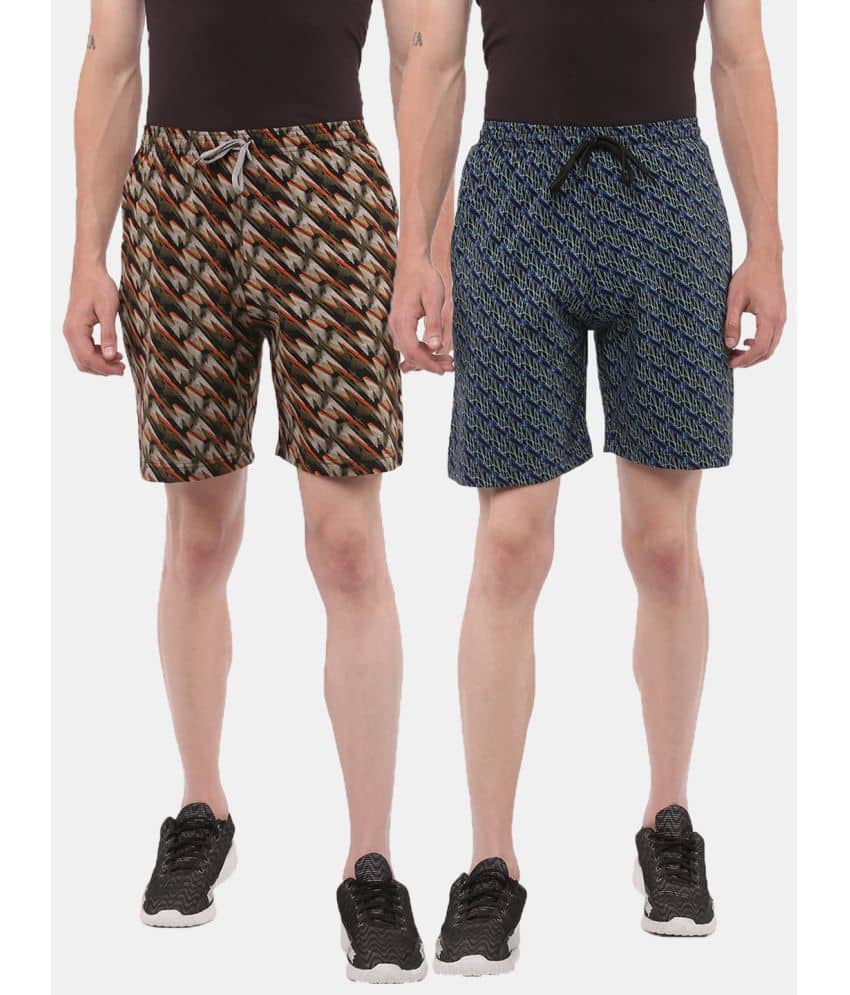 Dollar Athleisure - Multi Cotton Men's Shorts ( Pack of 2 ) - Shorts | Buy online on ZillyBuy
