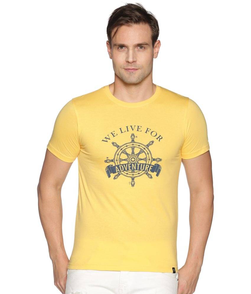 Dollar Athleisure Pack of 1 Cotton Regular Fit Men's T-Shirt ( Yellow )     			Dollar Athleisure Pack of 1 Cotton Regular Fit Men's T-Shirt ( Yellow )