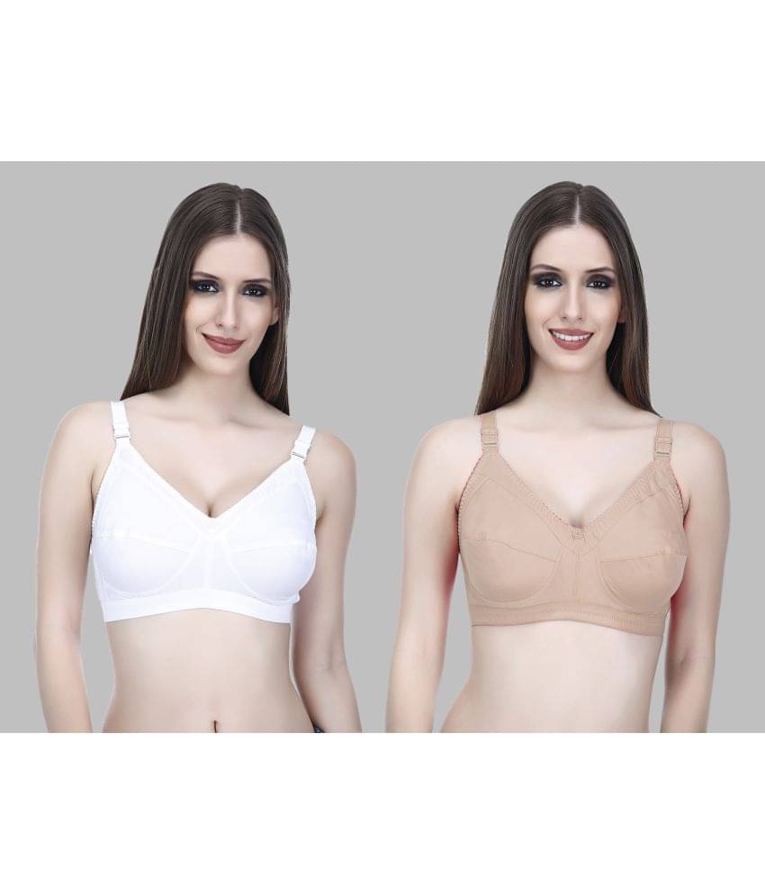     			Elina Pack of 2 Cotton Non Padded Women's T-Shirt Bra ( White )