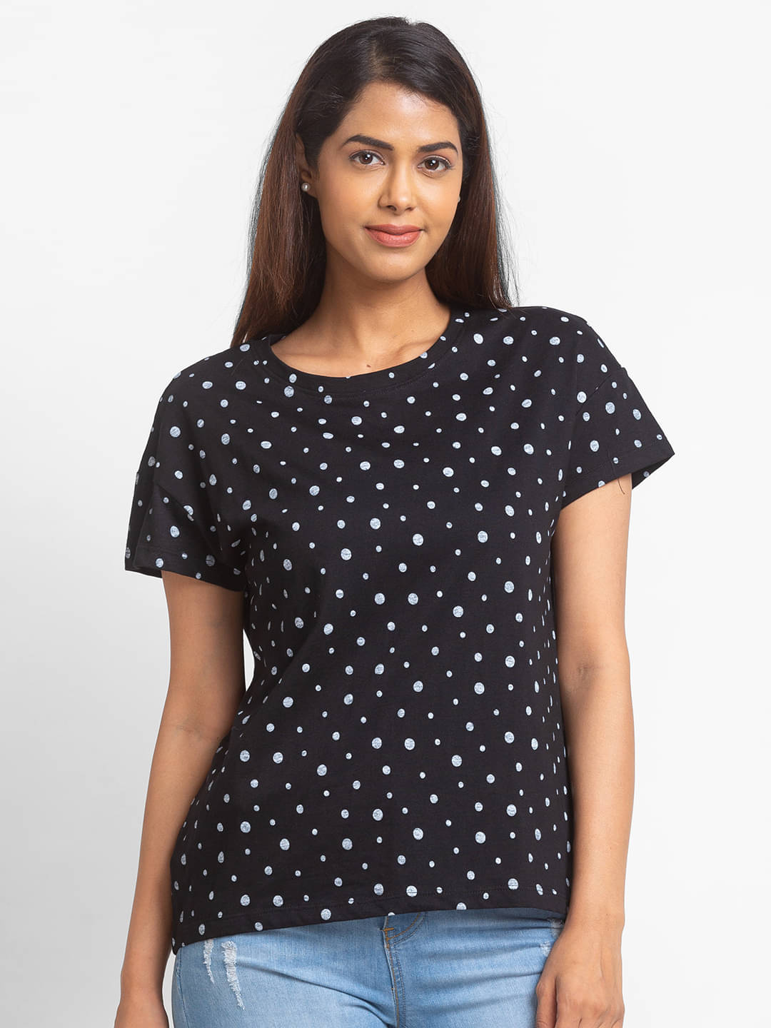     			Globus - Black Cotton Regular Fit Women's T-Shirt ( Pack of 1 )