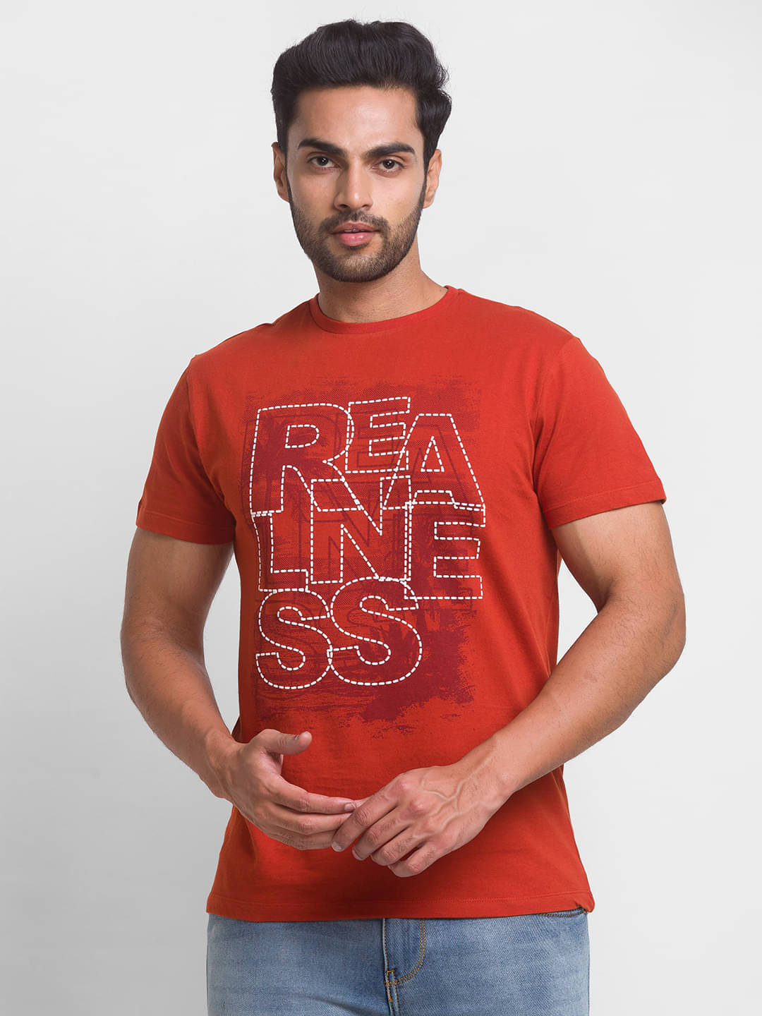     			Globus - Rust Cotton Regular Fit Men's T-Shirt ( Pack of 1 )