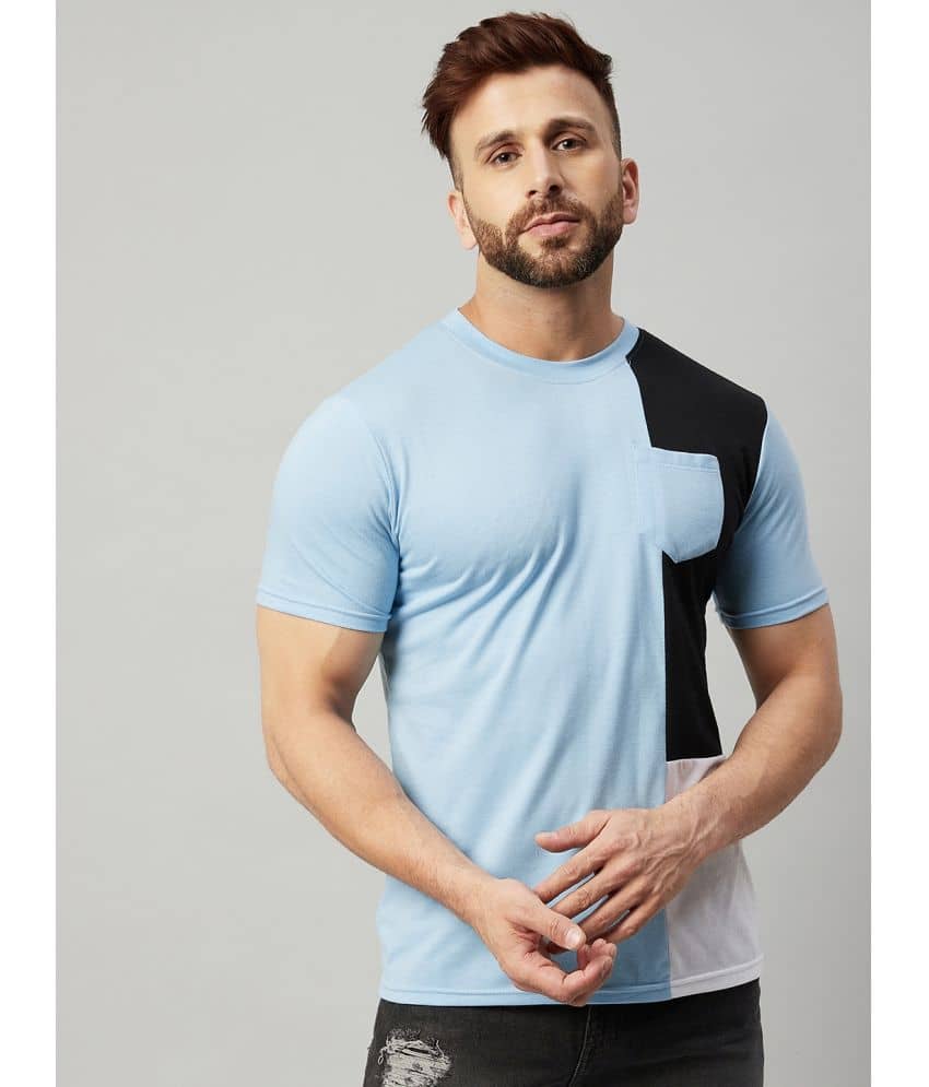 Gritstones Pack of 1 Cotton Blend Regular Fit Men's T-Shirt ( Blue )