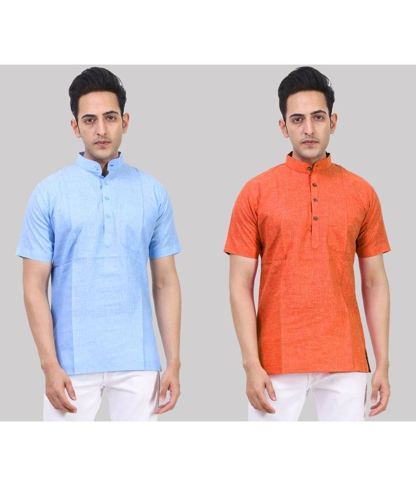     			Kundan - Muticolor Cotton Blend Men's Regular Kurta ( Pack of 2 )