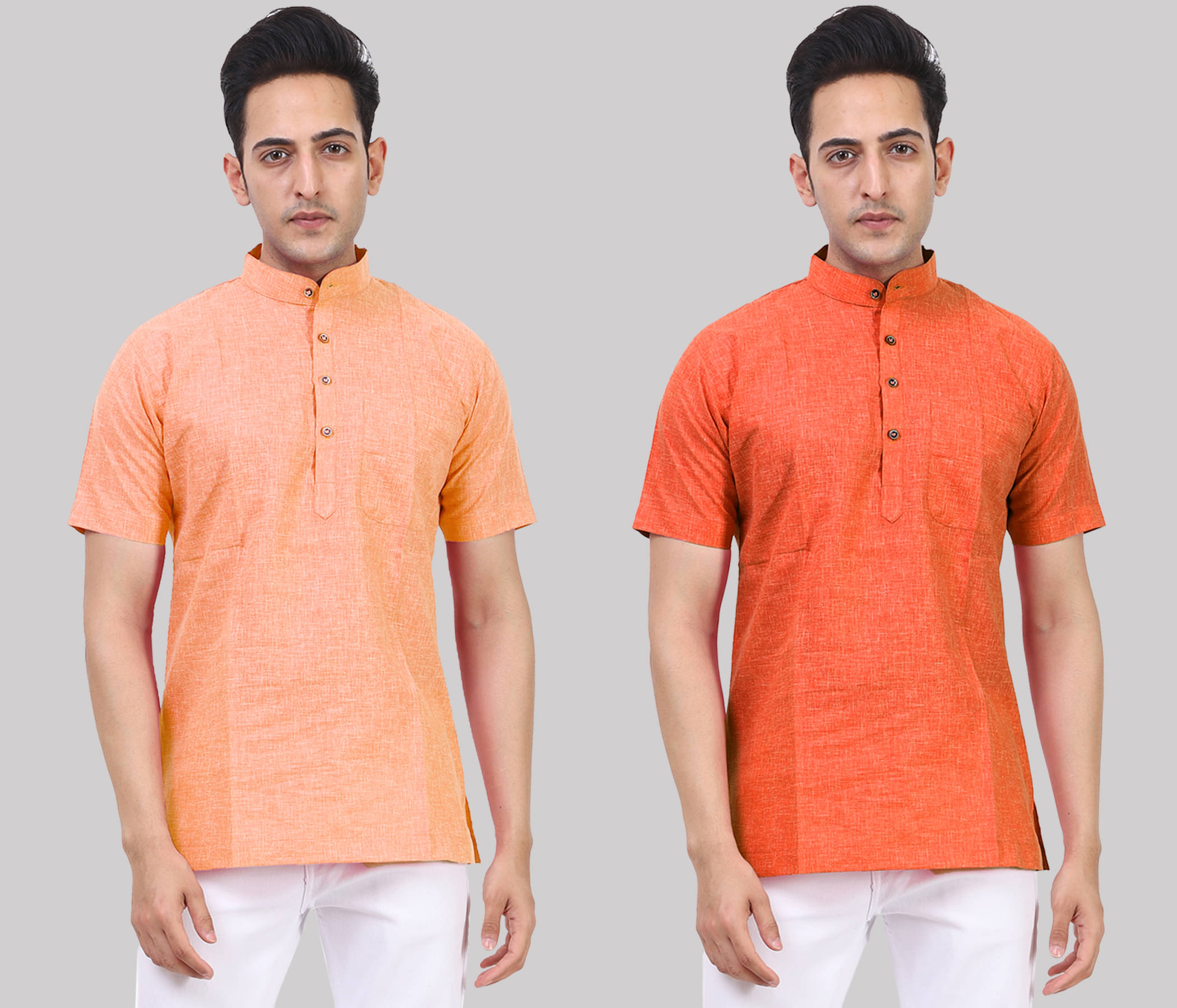 Kundan - Muticolor Cotton Blend Men's Regular Kurta ( Pack of 2 )     			Kundan - Muticolor Cotton Blend Men's Regular Kurta ( Pack of 2 )