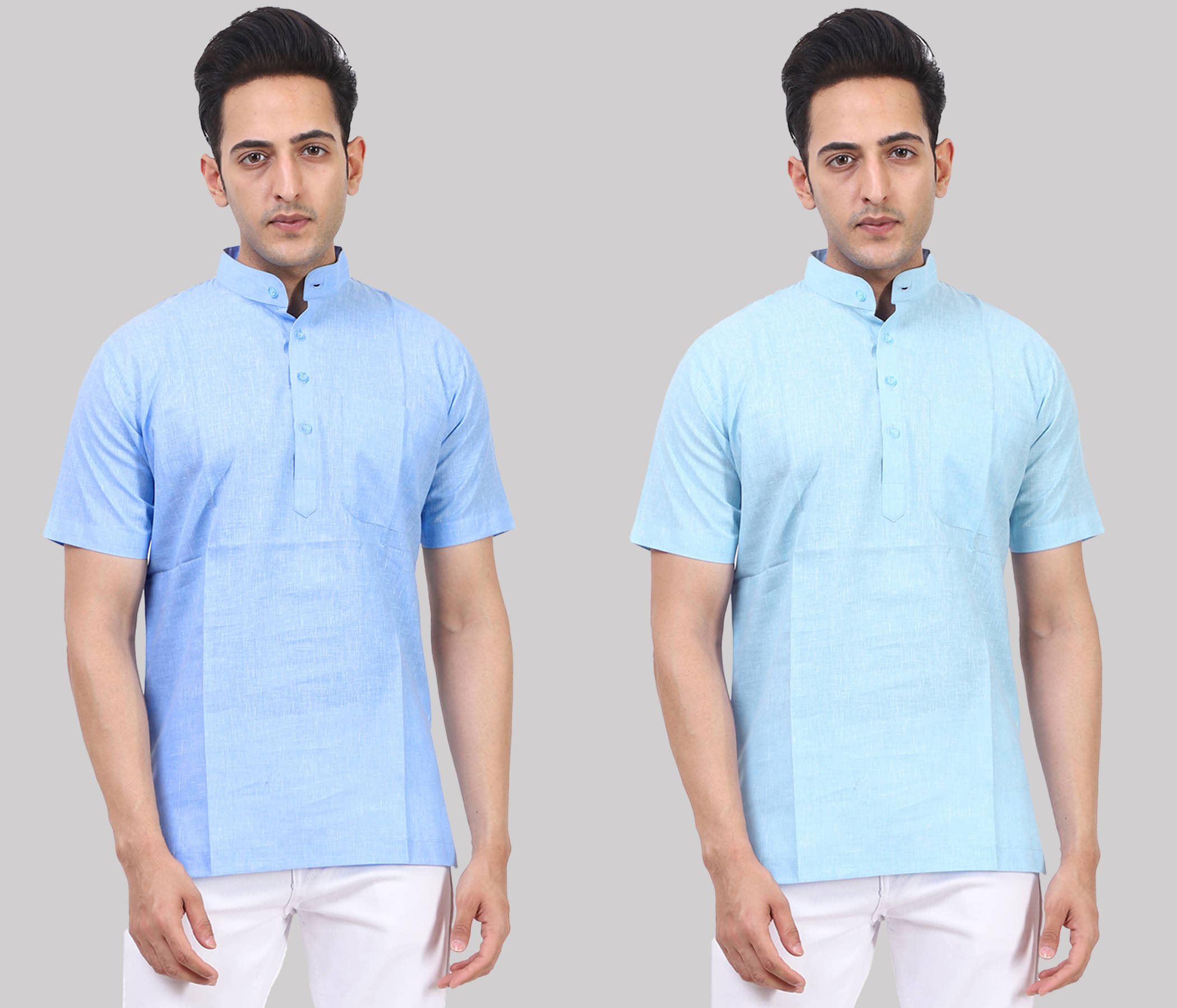 Kundan - Muticolor Cotton Blend Men's Regular Kurta ( Pack of 2 ) Kundan - Muticolor Cotton Blend Men's Regular Kurta ( Pack of 2 )