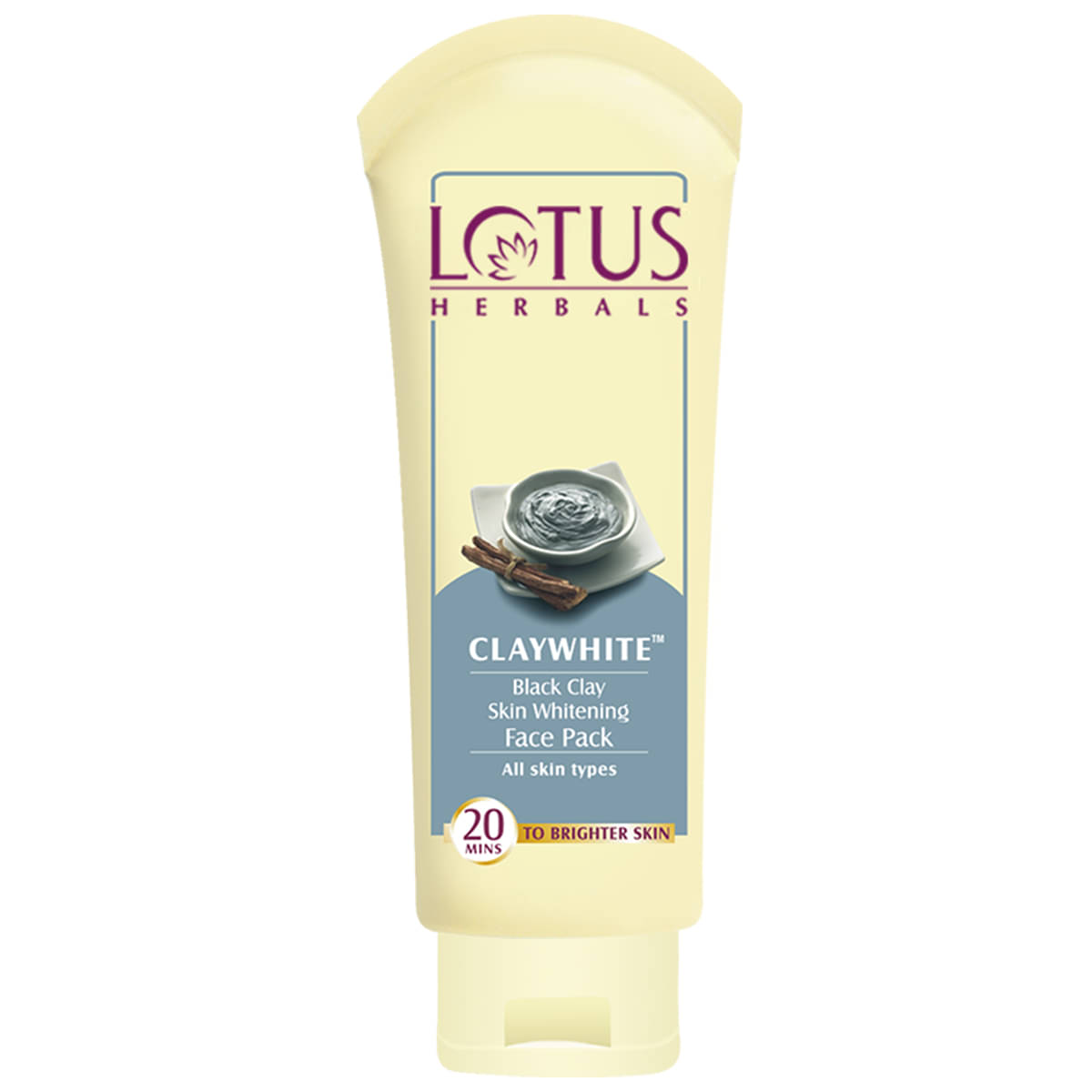     			Lotus Herbals Claywhite Black Clay Face Pack , Detans Skin & Unclog Pores , 60G