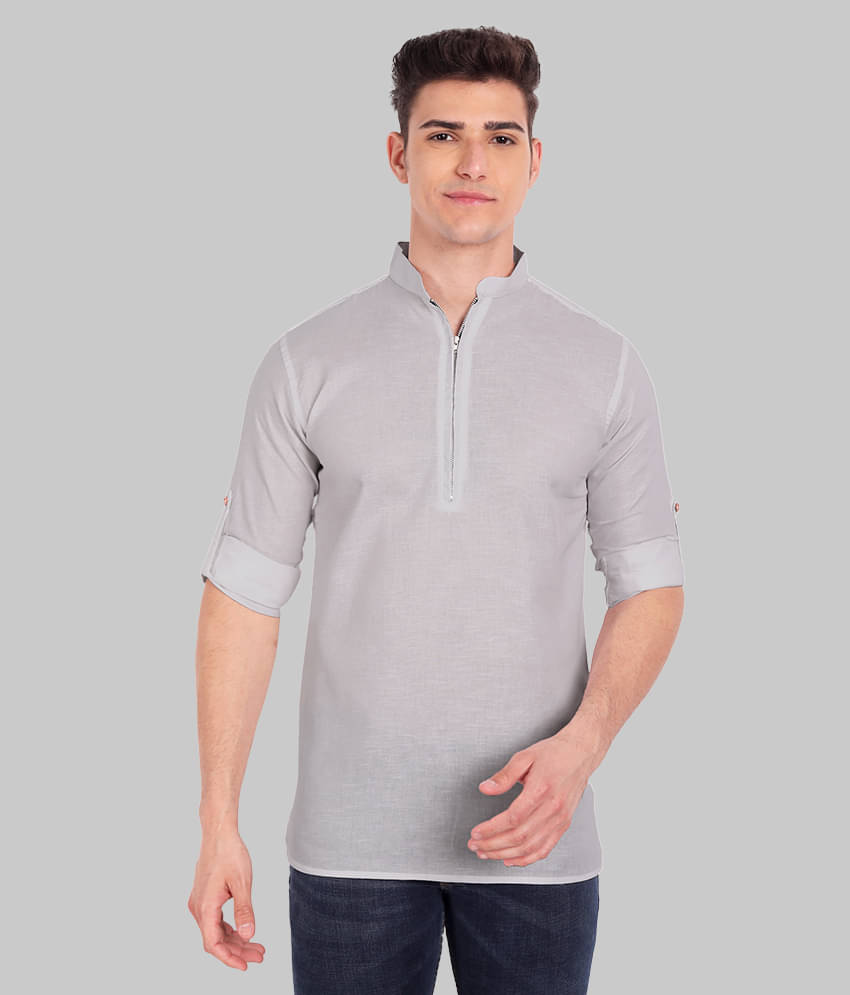    			Vida Loca - Grey Cotton Men's Regular Kurta ( Pack of 1 )