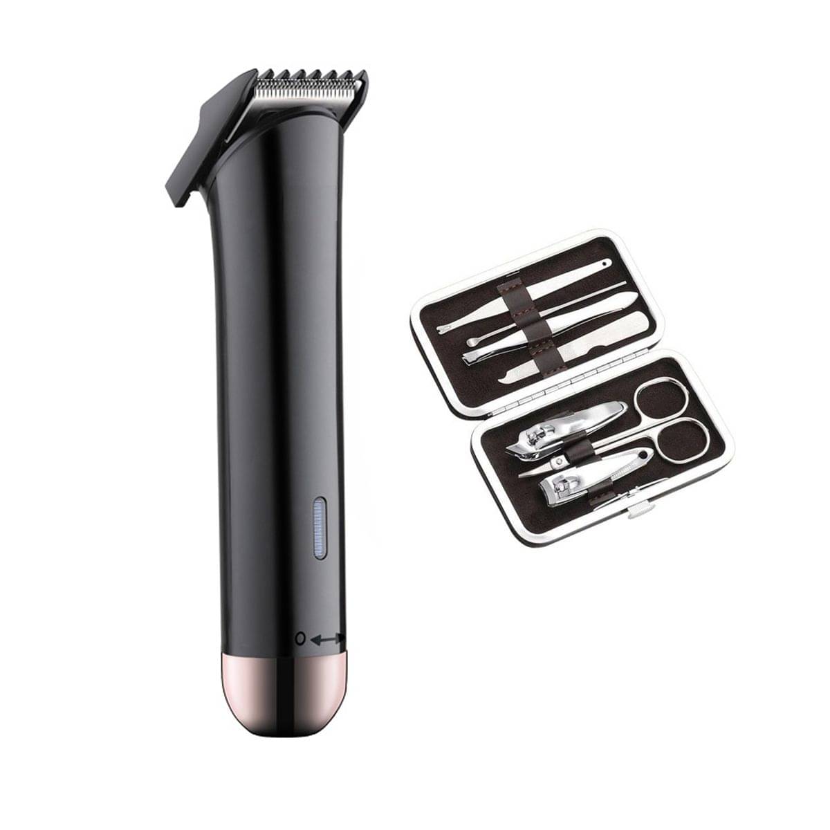     			Rechargeable Cordless Trimmer, Lenon - AT 512 Black + 7pc Kit