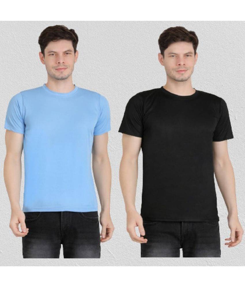 Ben Toi Pack of 2 Polyester Regular Fit Men's T-Shirt ( Sky Blue ) Ben Toi Pack of 2 Polyester Regular Fit Men's T-Shirt ( Sky Blue )
