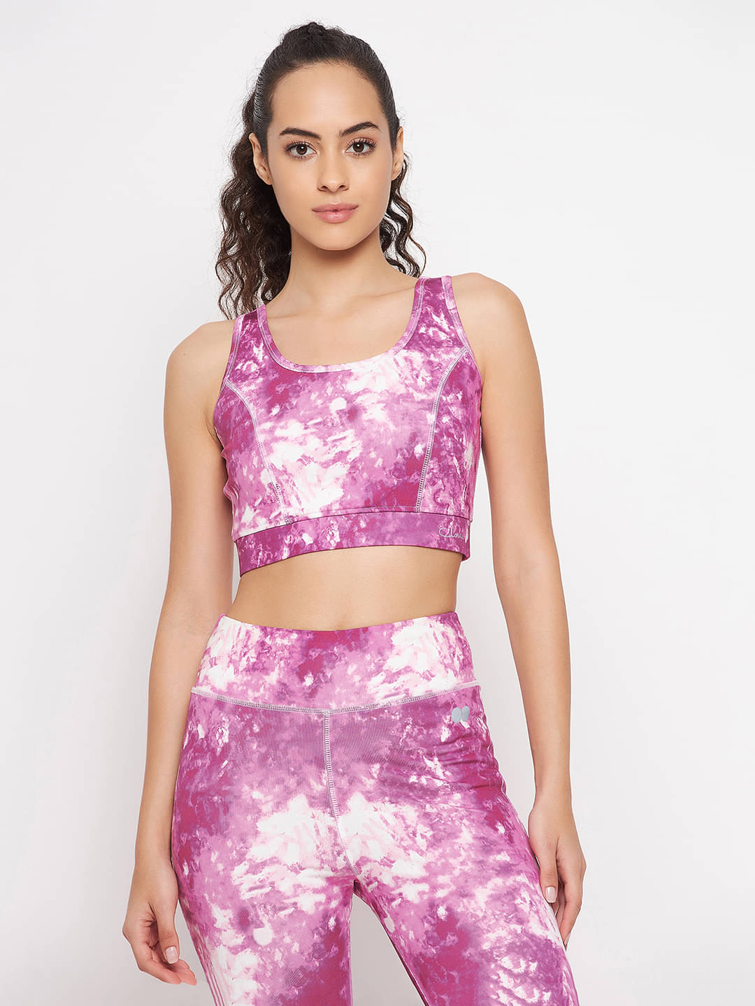     			Clovia - Pink Polyester Lightly Padded Women's Sports Bra ( Pack of 1 )