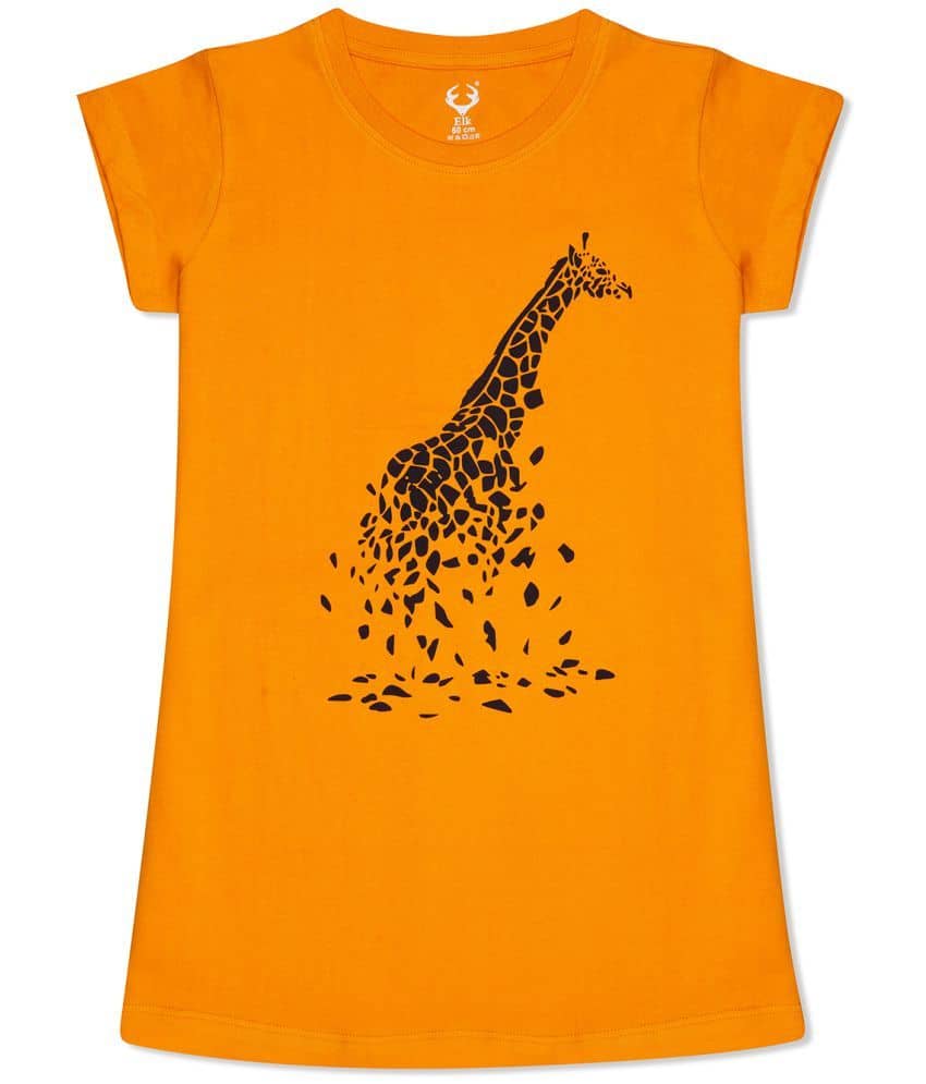 E1K Pack of 1 Girls Cotton T-Shirt ( Yellow )