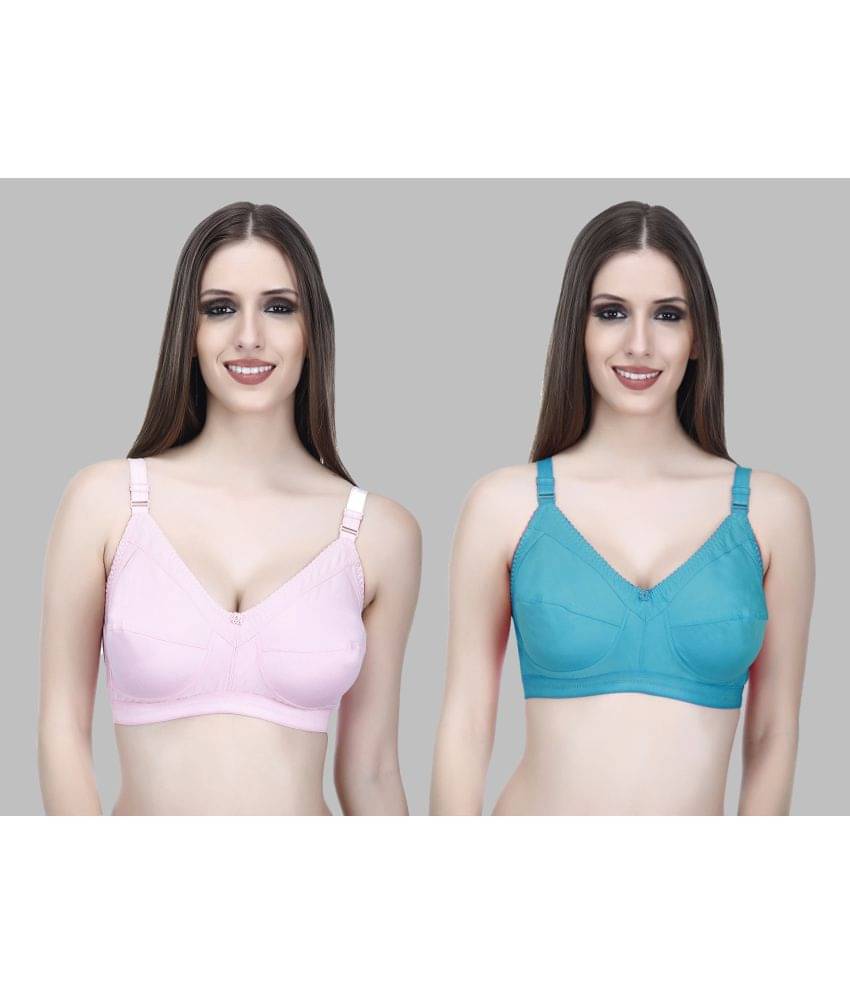 Elina Pack of 2 Cotton Non Padded Women's T-Shirt Bra ( Green ) Elina Pack of 2 Cotton Non Padded Women's T-Shirt Bra ( Green )