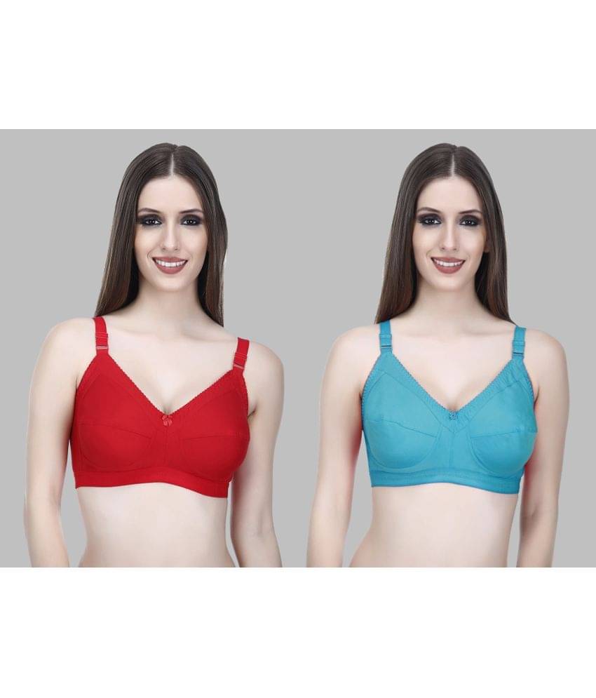     			Elina Pack of 2 Cotton Non Padded Women's T-Shirt Bra ( Mint Green )