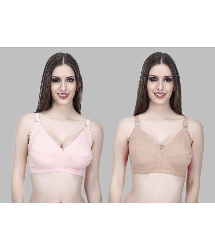     			Elina Pack of 2 Cotton Non Padded Women's T-Shirt Bra ( Peach )