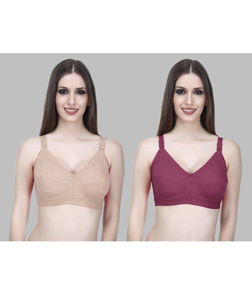 Elina Pack of 2 Cotton Non Padded Women's T-Shirt Bra ( Tan )     			Elina Pack of 2 Cotton Non Padded Women's T-Shirt Bra ( Tan )